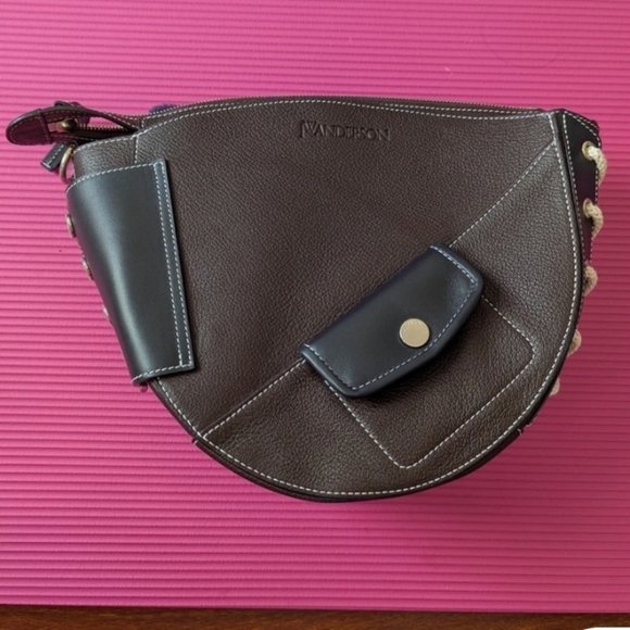 JW ANDERSON Navy Shearling Bag - Picture 10 of 16